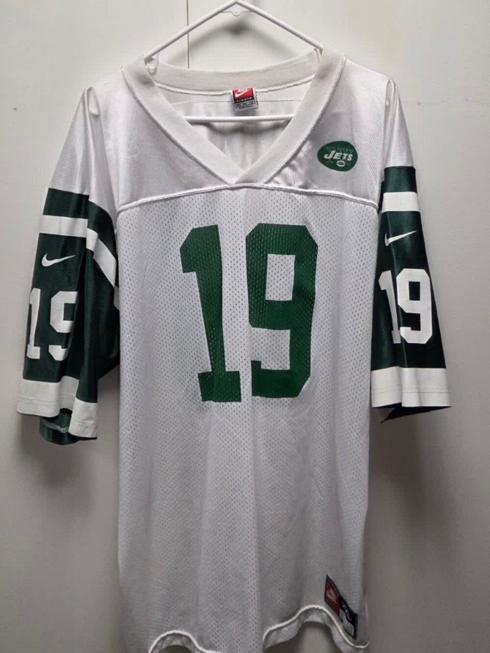 Vintage Keyshawn Johnson Jets Jersey Nike #19 White XXL 90s USA Made